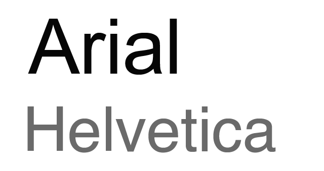 Arial und Helvetica im Vergleich